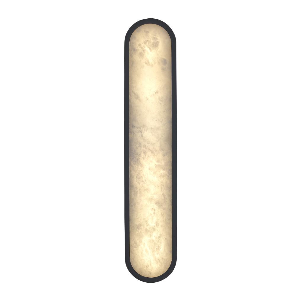 24" ALABASTER CIRCLR SCONCE-BK